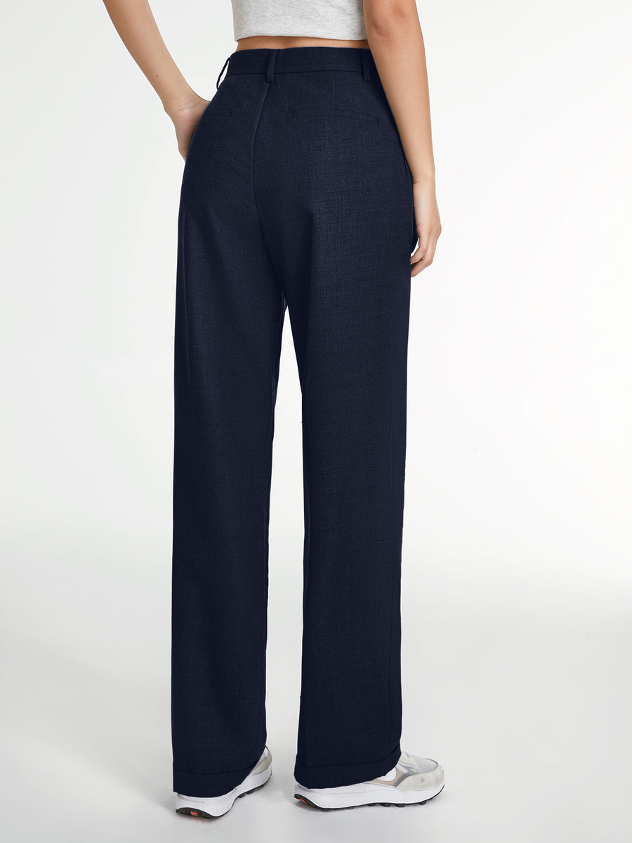 Pantalon Droit Uni Avec Coupe Régulière Pour Femmes | Idéal Pour Occasions Et Usage Quotidien