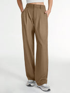 Pantalon Droit Uni Avec Coupe Régulière Pour Femmes | Idéal Pour Occasions Et Usage Quotidien