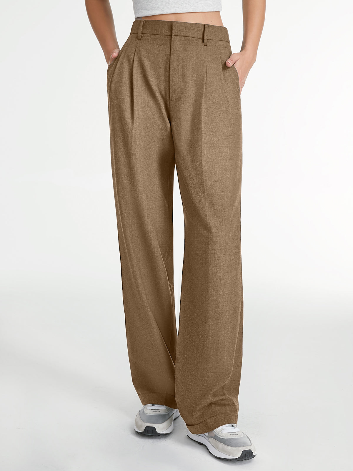 Pantalon Droit Uni Avec Coupe Régulière Pour Femmes | Idéal Pour Occasions Et Usage Quotidien