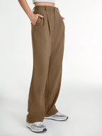 Pantalon Droit Uni Avec Coupe Régulière Pour Femmes | Idéal Pour Occasions Et Usage Quotidien