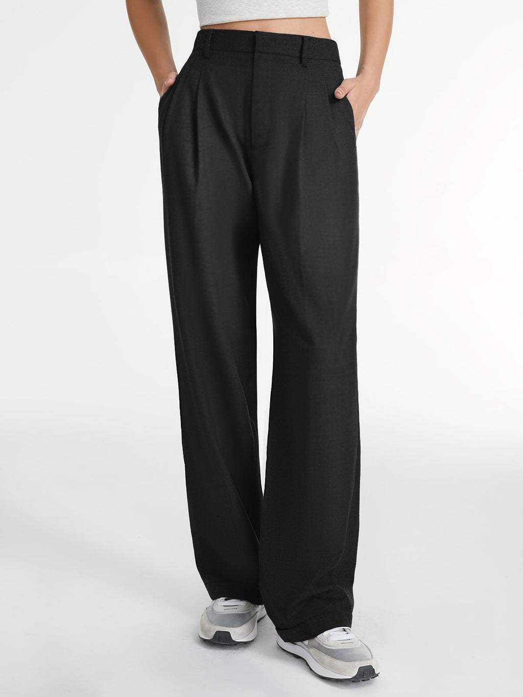 Pantalon Droit Uni Avec Coupe Régulière Pour Femmes | Idéal Pour Occasions Et Usage Quotidien