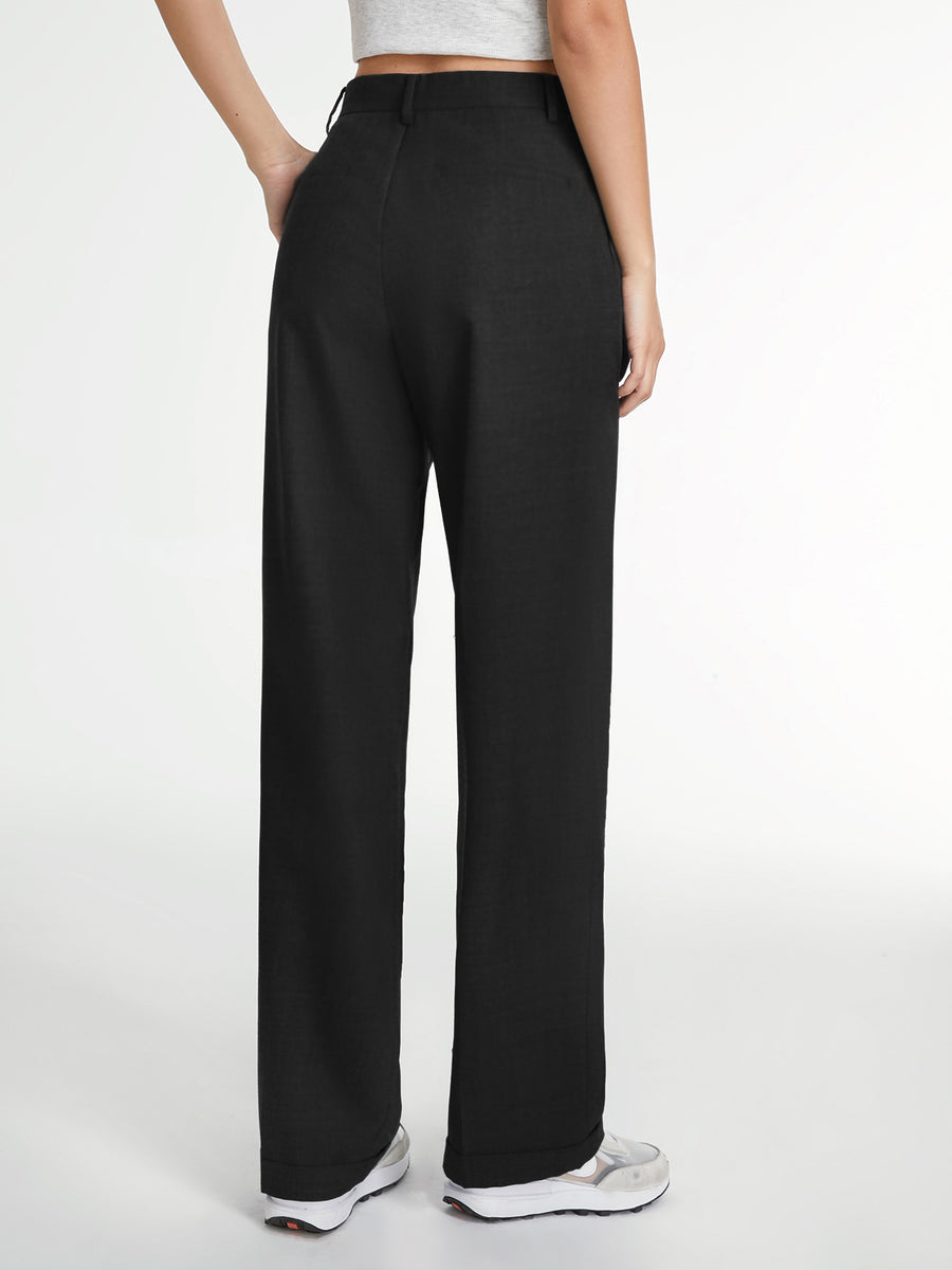Pantalon Droit Uni Avec Coupe Régulière Pour Femmes | Idéal Pour Occasions Et Usage Quotidien