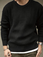 Pull À Texture Gaufrée Avec Col Rond Pour Homme | Idéal Pour Le Quotidien