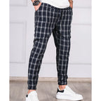 Pantalon Long à Carreaux pour Homme | Idéal pour le Bureau ou les Sorties Décontractées