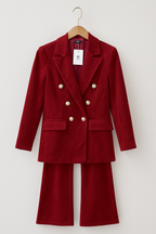 Ensemble Deux Pièces Avec Blazer Croisé Et Pantalon Ajusté Pour Femme | Idéal Pour Les Occasions Formelles