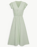 Robe Midi Avec Manches À Volants Pour Femme | Idéal Pour Usage Quotidien Et Occasions