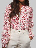 Blouse À Motif Floral Avec Boutons Et Manches Longues Pour Femmes | Idéal Pour Usage Quotidien