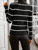 Pull Col Roulé À Rayures pPour Femme | Idéal pour Un Usage Quotidien