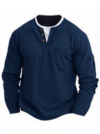 Polo À Manches Longues Avec Col À Boutons Et Poches Fonctionnelles Pour Homme | Idéal Pour Le Quotidien Et Les Occasions Décontractées