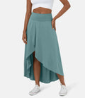 Jupe Midi À Taille Haute Avec Ourlet Froncé Pour Femme | Idéale Pour Usage Quotidien