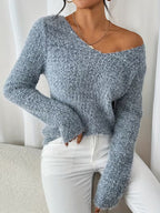 Pull à Col V avec Coupe Ample pour Femme | Idéal pour Usage Quotidien et Mi-Saison