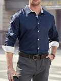 Chemise À Manches Longues pour Homme avec Col Classique | Idéale pour Le Bureau