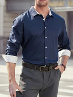Chemise À Manches Longues pour Homme avec Col Classique | Idéale pour Le Bureau