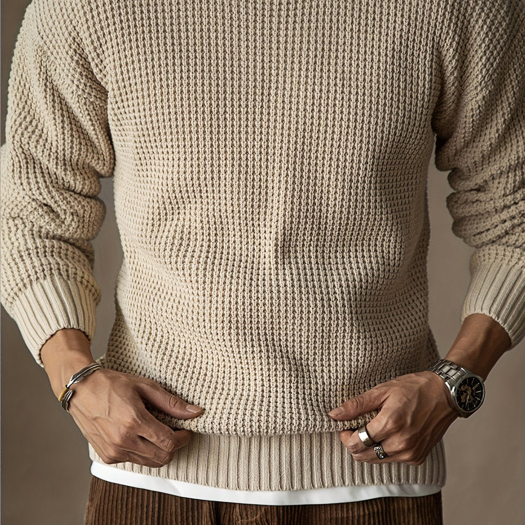 Pull À Texture Gaufrée Avec Col Rond Pour Homme | Idéal Pour Le Quotidien