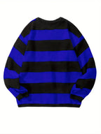 Pull Rayé à Col Rond avec Style Rétro pour Homme | Idéal pour le Quotidien et les Sorties