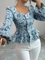 Blouse À Encolure Cœur Avec Manches Longues Pour Femme | Idéale Pour Le Quotidien