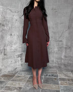 Robe Midi Boutonnée À Manches Longues Pour Femme | Idéale Pour Les Réunions Et Événements