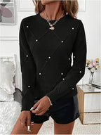 Pull à Manches Longues avec Motif Texturé pour Femme | Idéal pour un Usage Quotidien