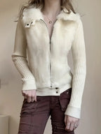Gilet Cintré à Col Imitation Fourrure pour Femme | Idéal pour la Saison Hivernale