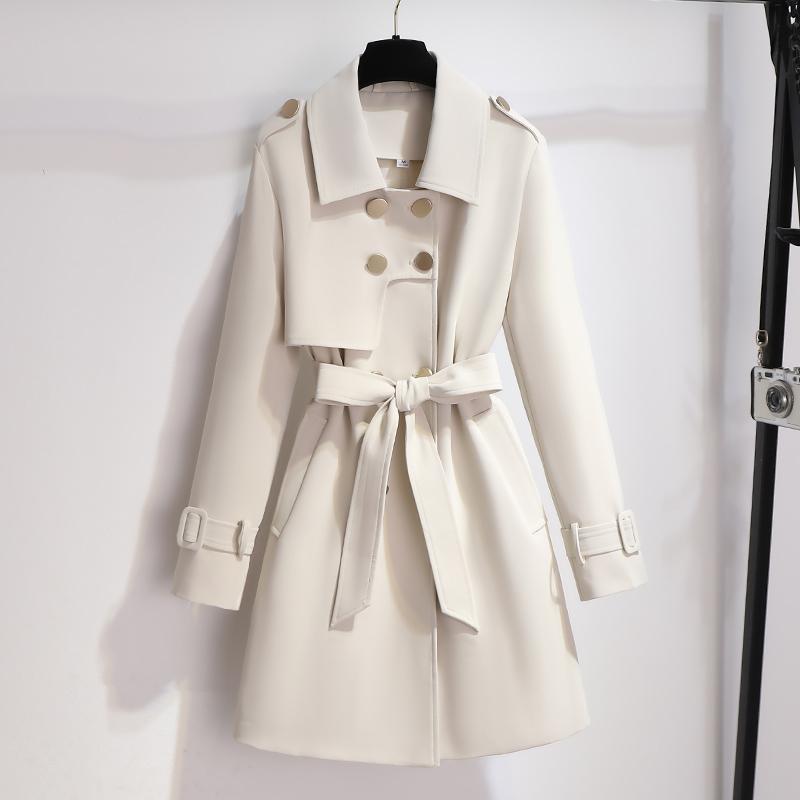 Trench-coat Avec Ceinture À La Taille Et Col À Revers Pour Femme | Idéal Pour Usage Quotidien Et Occasions Formelles