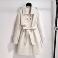 Trench-coat Avec Ceinture À La Taille Et Col À Revers Pour Femme | Idéal Pour Usage Quotidien Et Occasions Formelles
