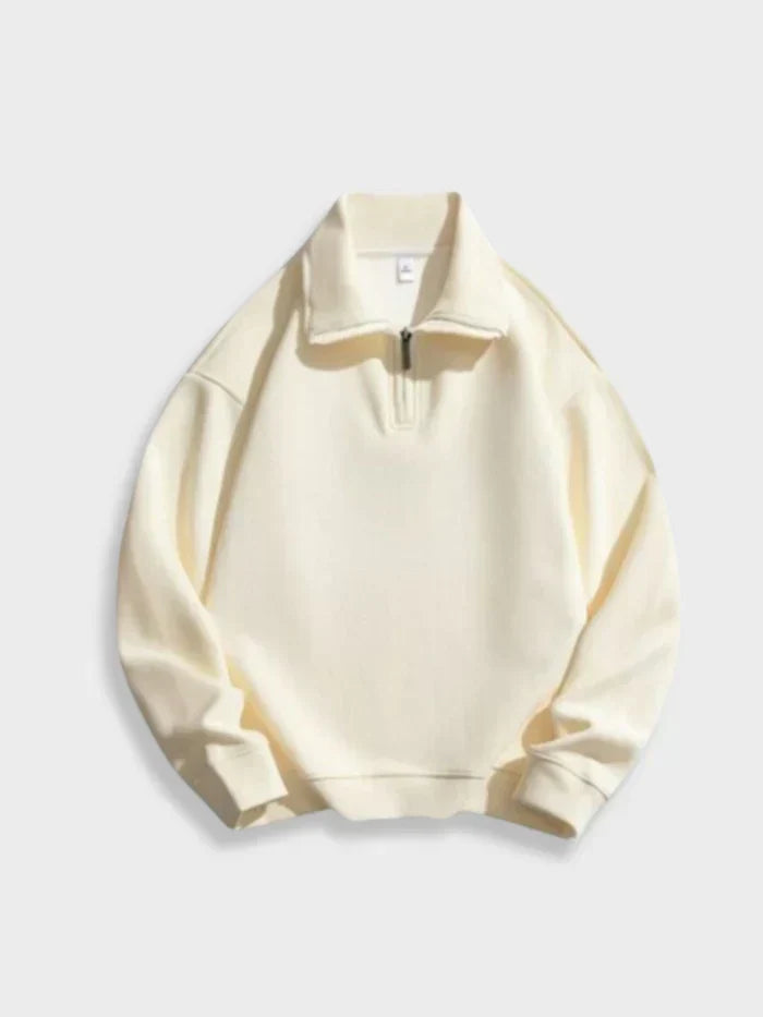 Pull-Over Homme à Demi-Fermeture Zippée pour Tenue Décontractée | Idéal pour la Mi-Saison