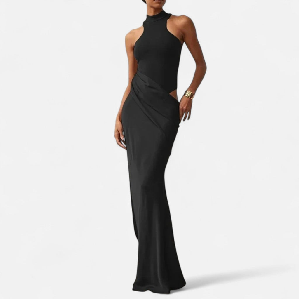 Robe Maxi Avec Col Montant Et Coupe Ajustée Pour Femme | Idéale Pour Les Occasions Formelles