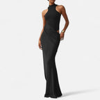 Robe Maxi Avec Col Montant Et Coupe Ajustée Pour Femme | Idéale Pour Les Occasions Formelles