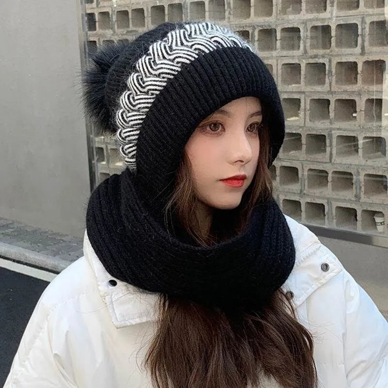 Ensemble Bonnet Et Écharpe avec Finition Texturée pour Femme | Idéal pour L’Hiver