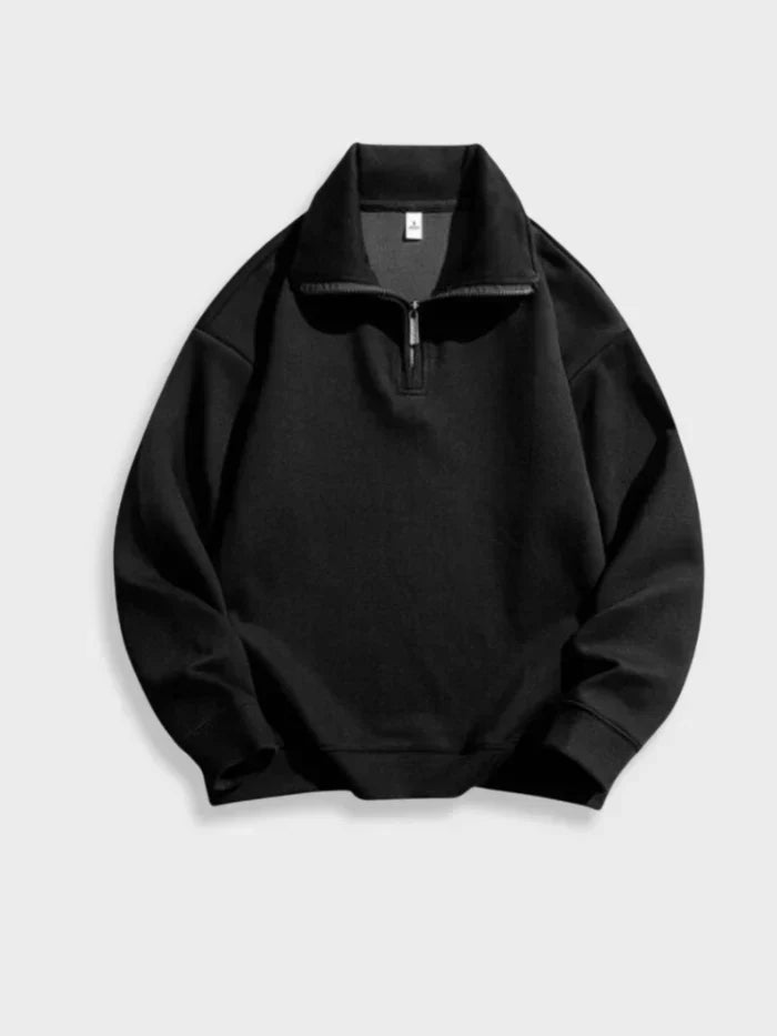 Pull-Over Homme à Demi-Fermeture Zippée pour Tenue Décontractée | Idéal pour la Mi-Saison