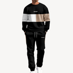 Ensemble Homme avec Veste Puffer Colorblock Et Jogging | Idéal pour Les Loisirs Et Les Activités Extérieures