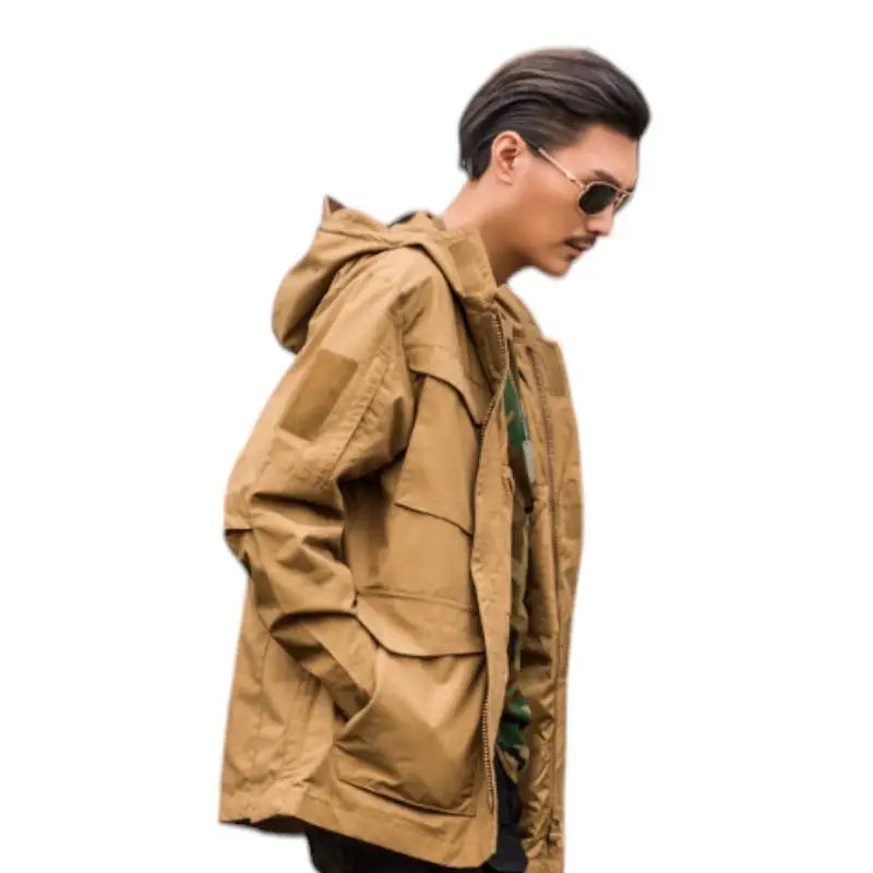 Blouson à Capuche avec Poches Multiples et Ajustement Latéral pour Hommes | Idéal pour l’Hiver