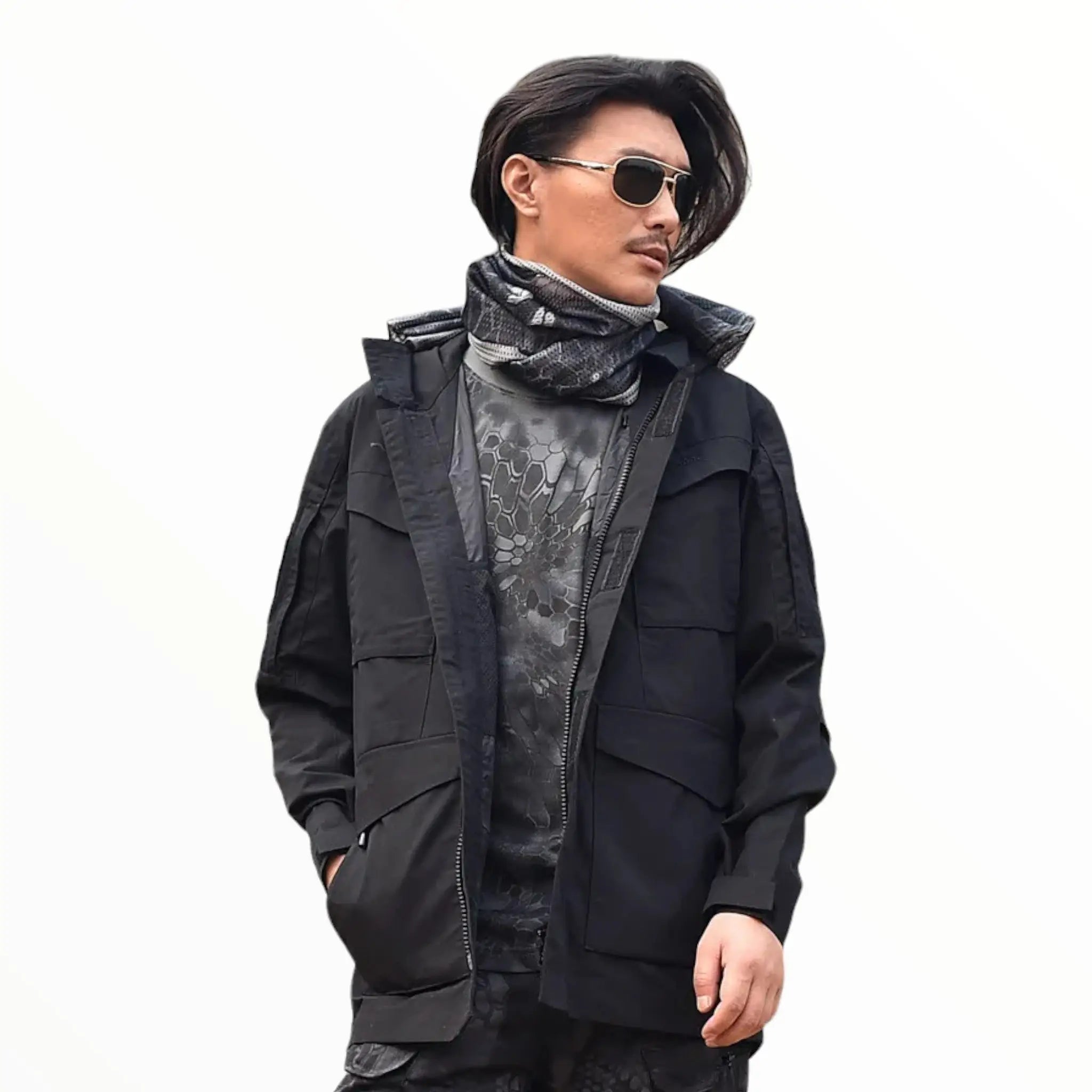 Blouson à Capuche avec Poches Multiples et Ajustement Latéral pour Hommes | Idéal pour l’Hiver