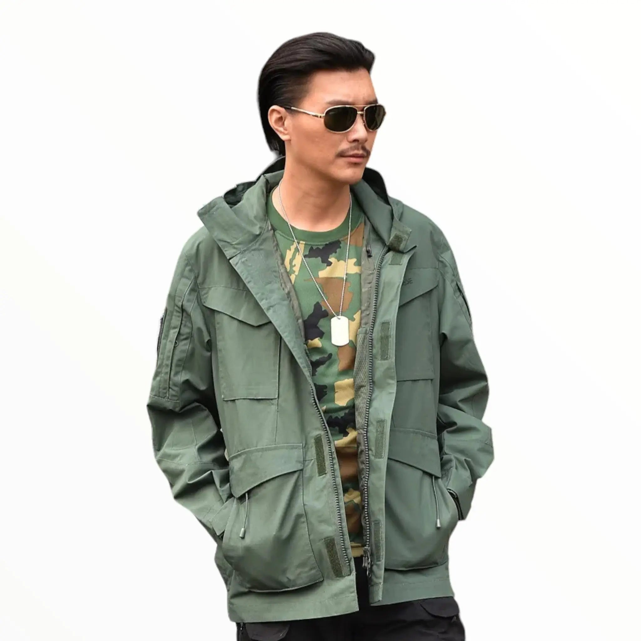 Blouson à Capuche avec Poches Multiples et Ajustement Latéral pour Hommes | Idéal pour l’Hiver