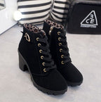 Bottines à Lacets avec Bout Rond et Talon de 8,5 cm pour Femmes | Idéales pour l’Automne et l’Hiver
