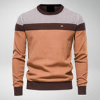 Pull En Maille À Motif Colour Block Avec Coupe Décontractée Pour Homme | Idéal Pour Le Quotidien Et Le Bureau