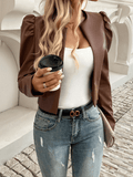Blazer Court Sans Col Avec Coupe Ajustée Pour Femme | Idéal Pour Usage Quotidien Et Tenues Professionnelles
