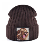 Bonnet Tricoté À Patchs Brodés pour Adulte | Idéal pour La Saison Hivernale