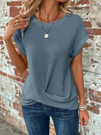 T-Shirt à Manches Courtes avec Motif Texturé pour Femme | Idéal pour les Journées Chaudes