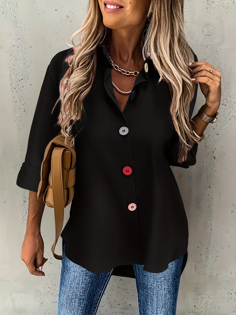 Chemise À Manches Longues Avec Fermeture Boutonnée Pour Femmes | Idéal Pour Usage Quotidien Et Travail