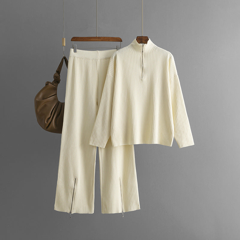 Ensemble Deux Pièces Avec Haut À Fermeture Éclair Et Pantalon Pour Femmes | Idéal Pour Usage Quotidien Et Loisirs