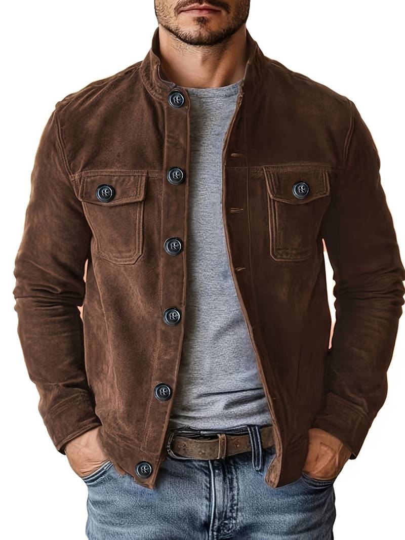 Veste Casual À Manches Longues Avec Poches Fonctionnelles Pour Homme | Idéale Pour Une Utilisation Quotidienne