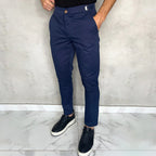 Pantalon Slim avec Taille Ajustée et Fermeture à Bouton pour Homme | Idéal pour un Usage Quotidien
