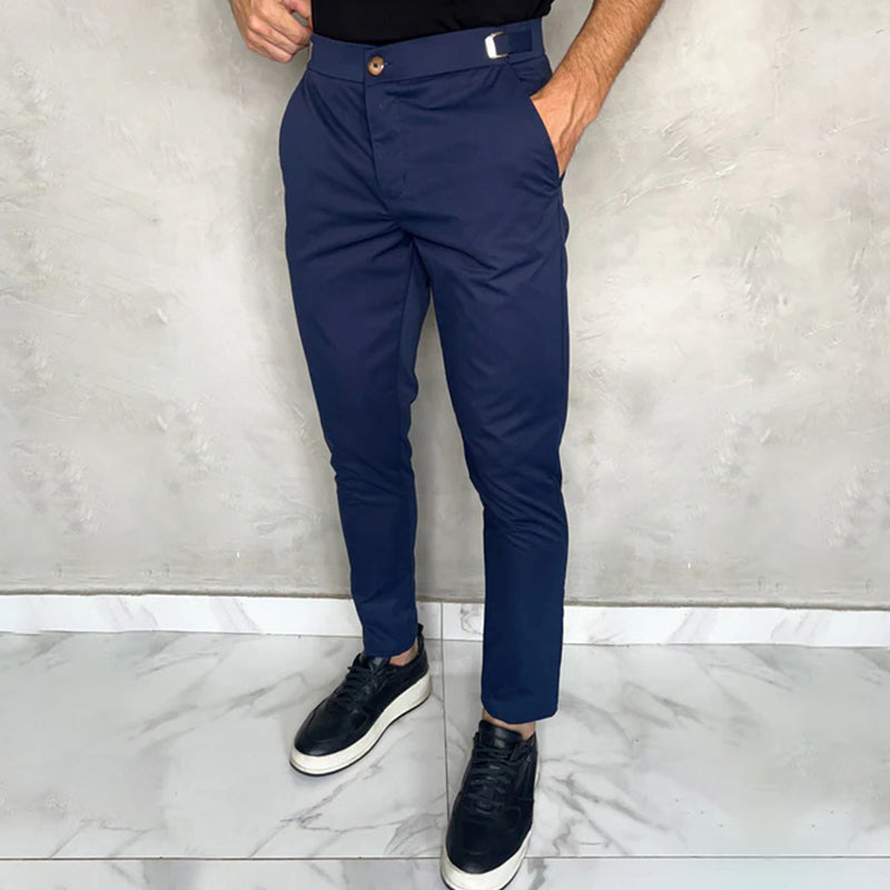 Pantalon Slim avec Taille Ajustée et Fermeture à Bouton pour Homme | Idéal pour un Usage Quotidien