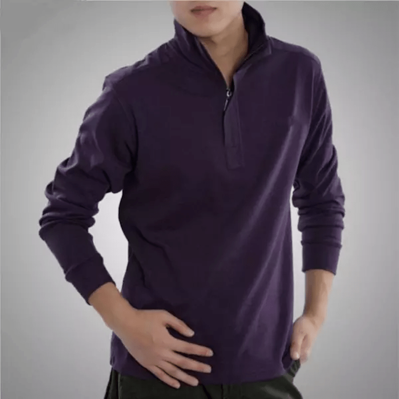 Polo Homme À Manches Longues Avec Col Lapel | Idéal Pour Usage Quotidien