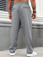 Pantalon à Motif avec Taille Élastique et Cordon pour Homme | Idéal pour un Usage Quotidien