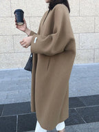 Manteau Long Croisé Sans Boutons pour Femme | Idéal pour l’Hiver