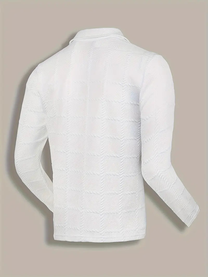 Chemise À Boutons Avec Motif Texturé Pour Homme | Idéale Pour Bureau Et Sorties