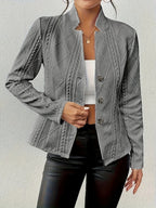 Veste À Motif Texturé avec Coupe Structurée pour Femme | Idéale pour Le Bureau