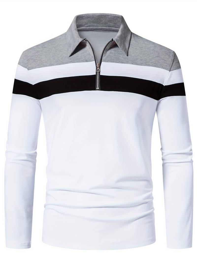 Polo À Manches Longues Avec Fermeture Zippée Pour Homme | Idéal Pour Un Usage Quotidien